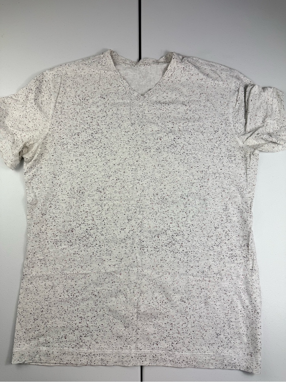 Lululemon Men's V-Neck Speckled Short-Sleeve Shirt - White